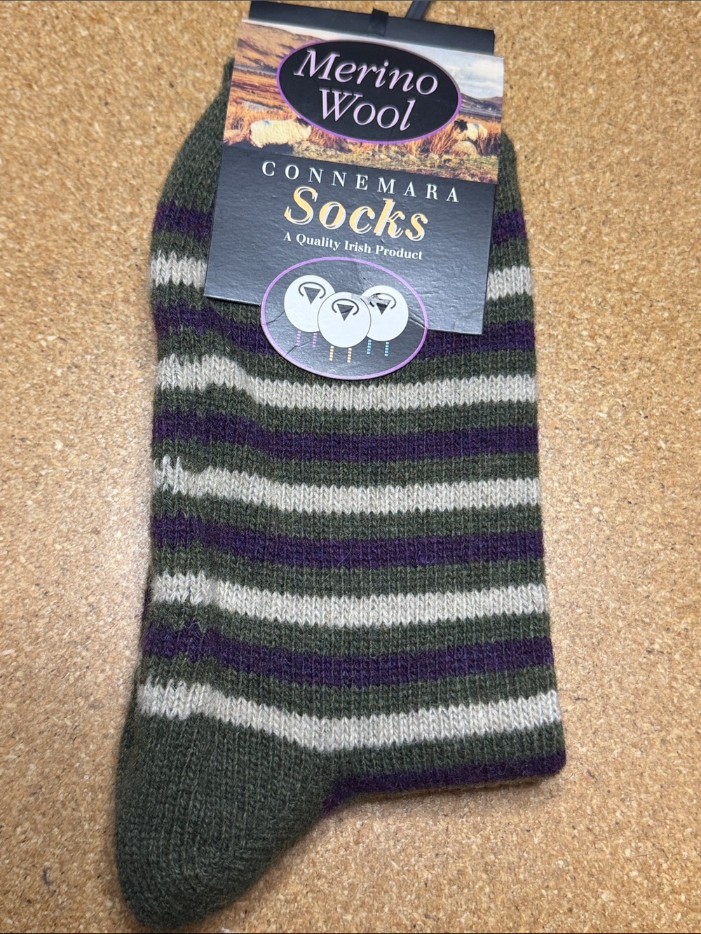Connemara Merino Wool Irish Walking Socks  M New